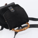 LOUIS VUITTON Bamboo Backpack Suede Black Gold 003 1705 0030 LV Auth BA14987-6