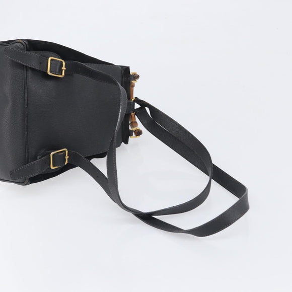 LOUIS VUITTON Bamboo Backpack Suede Black Gold 003 1705 0030 LV Auth BA14987