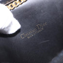 Christian Dior Honeycomb Chain Shoulder Bag Canvas Black Gold Tone Auth BA14988V-16