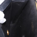 Christian Dior Honeycomb Chain Shoulder Bag Canvas Black Gold Tone Auth BA14988V-19