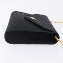 Christian Dior Honeycomb Chain Shoulder Bag Canvas Black Gold Tone Auth BA14988V-4