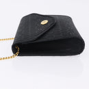 Christian Dior Honeycomb Chain Shoulder Bag Canvas Black Gold Tone Auth BA14988V-5