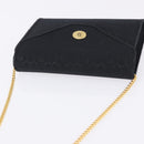 Christian Dior Honeycomb Chain Shoulder Bag Canvas Black Gold Tone Auth BA14988V-6