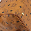 MCM Vicetos Boston Bag PVC Leather Brown Gold Tone Auth BA14989-13