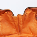 MCM Vicetos Boston Bag PVC Leather Brown Gold Tone Auth BA14989-19