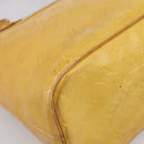 LOUIS VUITTON Monogram Vernis Houston Hand Bag Lime Yellow M91055 Auth BA14990-11