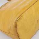 LOUIS VUITTON Monogram Vernis Houston Hand Bag Lime Yellow M91055 Auth BA14990-13