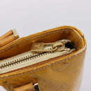 LOUIS VUITTON Monogram Vernis Houston Hand Bag Lime Yellow M91055 Auth BA14990-14