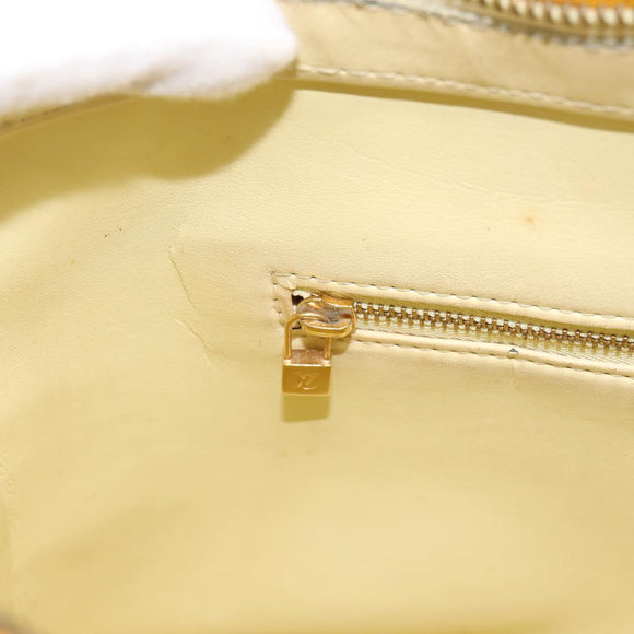 LOUIS VUITTON Monogram Vernis Houston Hand Bag Lime Yellow M91055 Auth BA14990