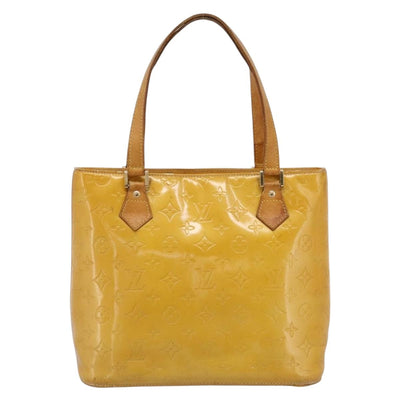 LOUIS VUITTON Monogram Vernis Houston Hand Bag Lime Yellow M91055 Auth BA14990 - 0