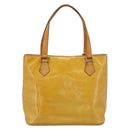 LOUIS VUITTON Monogram Vernis Houston Hand Bag Lime Yellow M91055 Auth BA14990-3