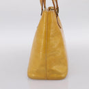 LOUIS VUITTON Monogram Vernis Houston Hand Bag Lime Yellow M91055 Auth BA14990-5