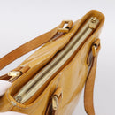 LOUIS VUITTON Monogram Vernis Houston Hand Bag Lime Yellow M91055 Auth BA14990-6