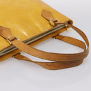 LOUIS VUITTON Monogram Vernis Houston Hand Bag Lime Yellow M91055 Auth BA14990-7
