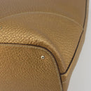 GUCCI Horsebit Tote Bag Leather Gold 137385 Auth BA14993A-10