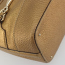 GUCCI Horsebit Tote Bag Leather Gold 137385 Auth BA14993A-11
