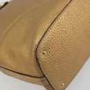 GUCCI Horsebit Tote Bag Leather Gold 137385 Auth BA14993A-13