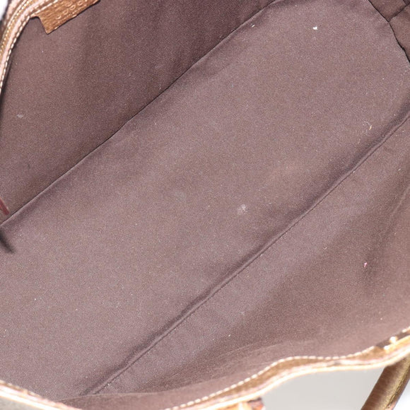 GUCCI Horsebit Tote Bag Leather Gold 137385 Auth BA14993A