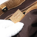GUCCI Horsebit Tote Bag Leather Gold 137385 Auth BA14993A-21