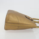 GUCCI Horsebit Tote Bag Leather Gold 137385 Auth BA14993A-4