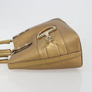 GUCCI Horsebit Tote Bag Leather Gold 137385 Auth BA14993A-5