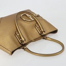 GUCCI Horsebit Tote Bag Leather Gold 137385 Auth BA14993A-6