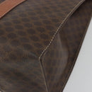 CELINE Macadam Tote Bag PVC Leather Brown Gold Tone Auth BA14994A-12