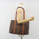 CELINE Macadam Tote Bag PVC Leather Brown Gold Tone Auth BA14994A-24