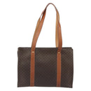 CELINE Macadam Tote Bag PVC Leather Brown Gold Tone Auth BA14994A-3