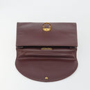 CARTIER Hand Bag Leather Bordeaux Gold Tone Auth BA14995-15