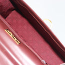 CARTIER Hand Bag Leather Bordeaux Gold Tone Auth BA14995-17