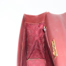 CARTIER Hand Bag Leather Bordeaux Gold Tone Auth BA14995-19