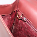 CARTIER Hand Bag Leather Bordeaux Gold Tone Auth BA14995-20