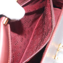 CARTIER Hand Bag Leather Bordeaux Gold Tone Auth BA14995-22