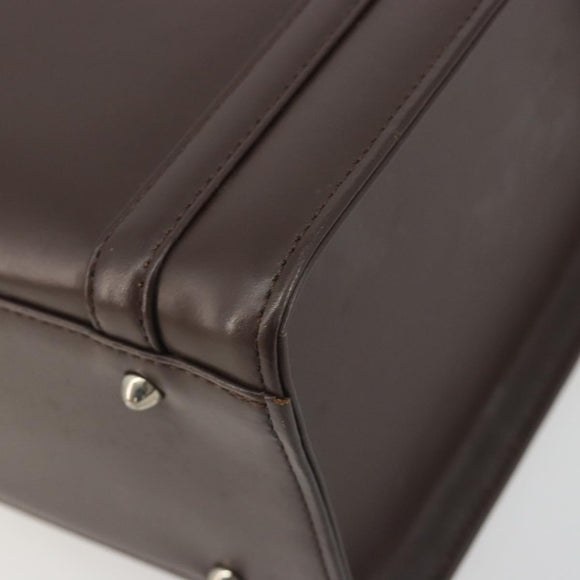BURBERRY Hand Bag Patent Brown Auth BA14996