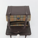 BURBERRY Hand Bag Patent Brown Auth BA14996-11