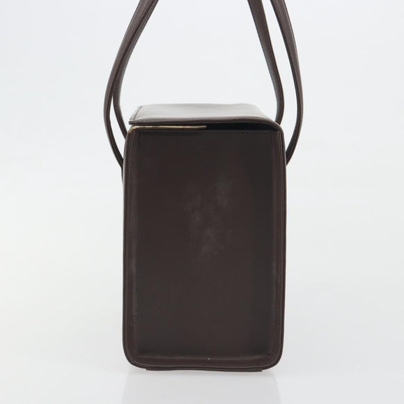 BURBERRY Hand Bag Patent Brown Auth BA14996