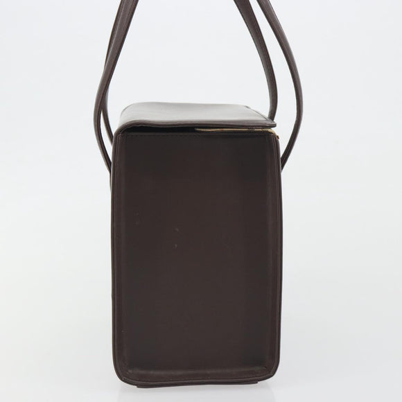 BURBERRY Hand Bag Patent Brown Auth BA14996