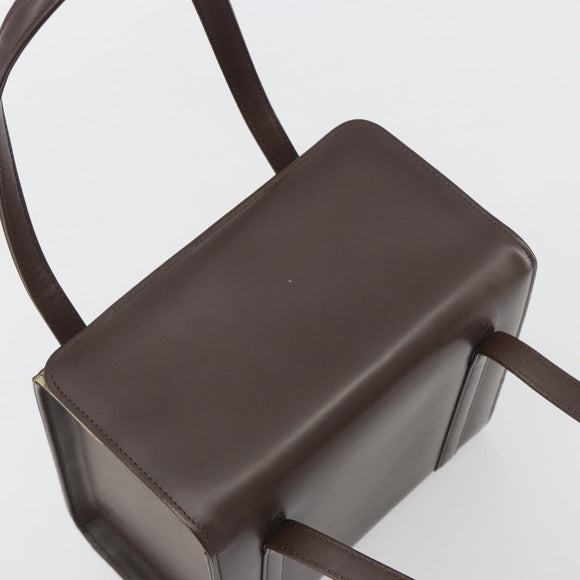 BURBERRY Hand Bag Patent Brown Auth BA14996