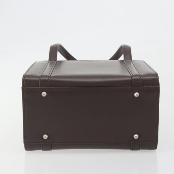 BURBERRY Hand Bag Patent Brown Auth BA14996