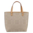BURBERRY Hand Bag Canvas Beige Gold Tone Auth BA14997A-13