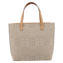 BURBERRY Hand Bag Canvas Beige Gold Tone Auth BA14997A-2