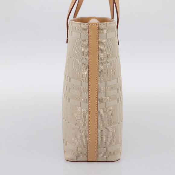 BURBERRY Hand Bag Canvas Beige Gold Tone Auth BA14997A