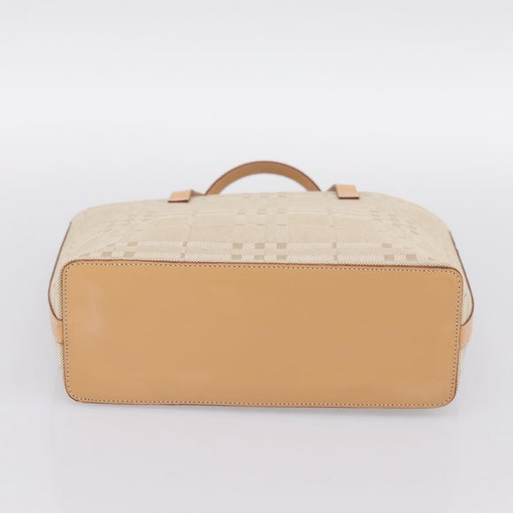 BURBERRY Hand Bag Canvas Beige Gold Tone Auth BA14997A
