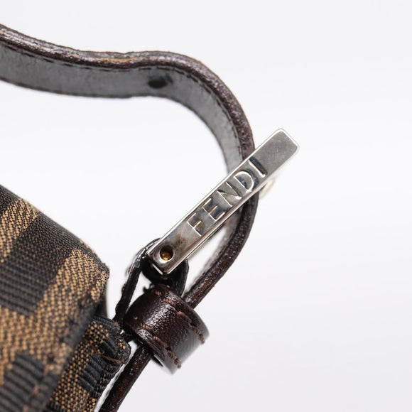 FENDI Zucca Canvas Mamma Baguette Shoulder Bag Brown Silver Auth BA14998SAV