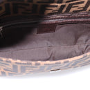 FENDI Zucca Canvas Mamma Baguette Shoulder Bag Brown Silver Auth BA14998SAV-16