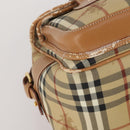Burberrys Nova Check Shoulder Bag PVC Leather Beige Gold Tone Auth BA14999-15
