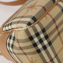 Burberrys Nova Check Shoulder Bag PVC Leather Beige Gold Tone Auth BA14999-17