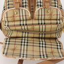Burberrys Nova Check Shoulder Bag PVC Leather Beige Gold Tone Auth BA14999-11