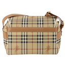 Burberrys Nova Check Shoulder Bag PVC Leather Beige Gold Tone Auth BA14999-2